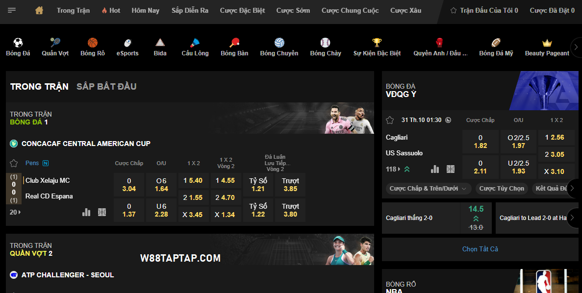 Kèo cược tại sảnh thể thao XJ