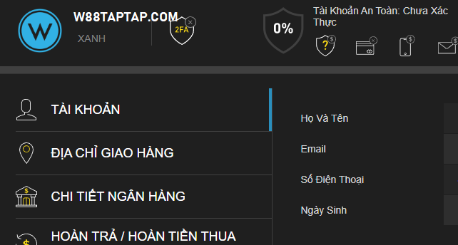 Xác minh trước khi rút tiền W88