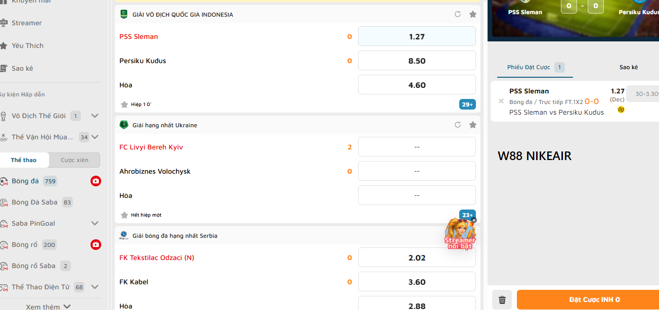 Chọn kèo trên kèo dưới tại W88 Chọn kèo trên kèo dưới tại W88
