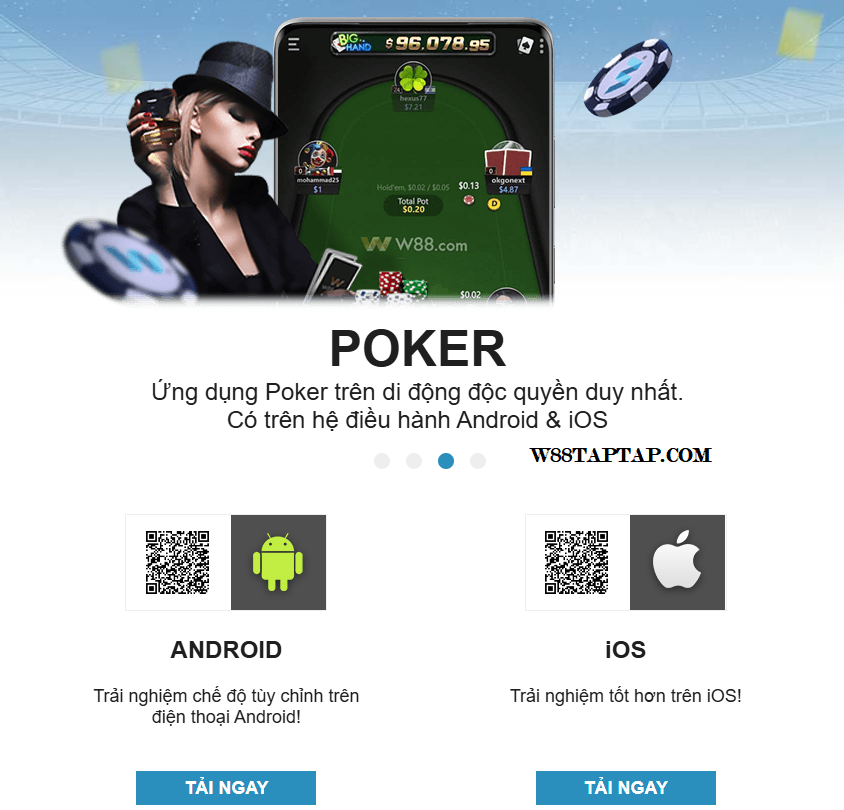Tải w88 poker trên điện thoại di động Tải w88 poker trên điện thoại di động